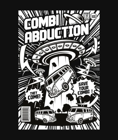 Combi Abduction Comic Cover T-Shirt Design Template