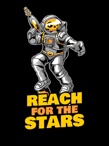 Reach For The Stars With Astronaut T-shirt Design Template