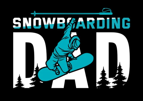 Snowboarding Dad T-Shirt Design Template