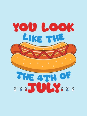 Design de modelo de camiseta de cachorro-quente para o Dia da Independência Americana