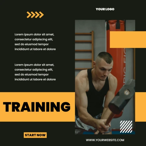 Orange Dynamic Instagram Blog Post Design Template