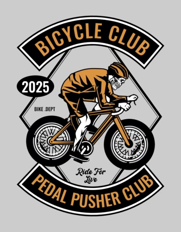 Bicycle Club Skeleton Vintage T-shirt Design Template