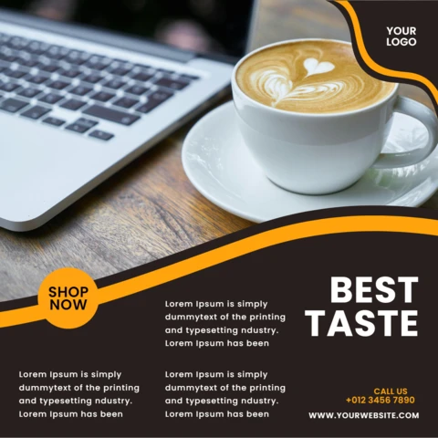 Best taste coffee plantilla de diseño de post de instagram
