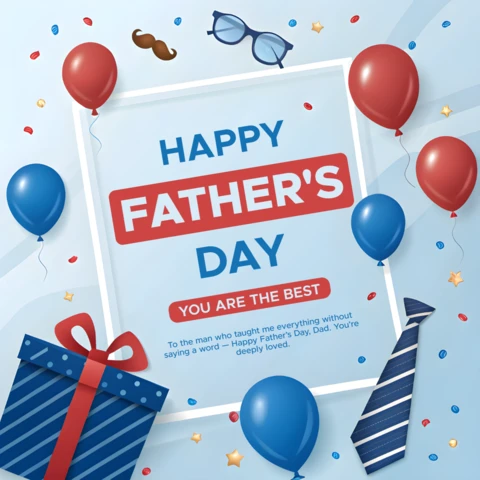Playful Father's Day Wishes with Gift Design Template