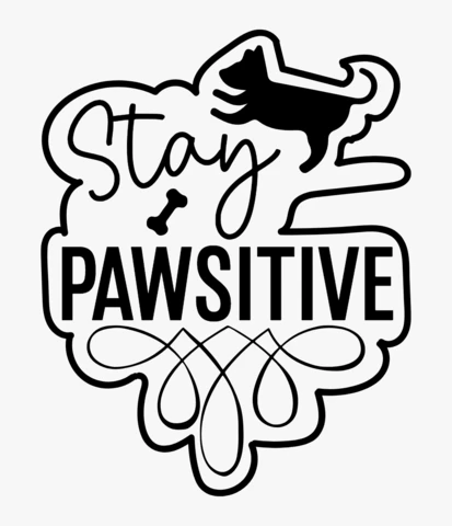 Stay Pawsitive Dog T-shirt Design Template