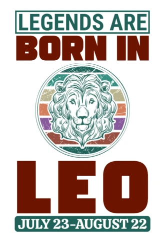 Vintage Leo Zodiac Design Template: Legends Are Born in Leo