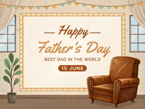 Father's Day Celebration Template with Cozy Armchair Design