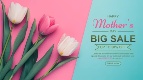Floral Mother's Day Sale Template Design - Elegant and Modern