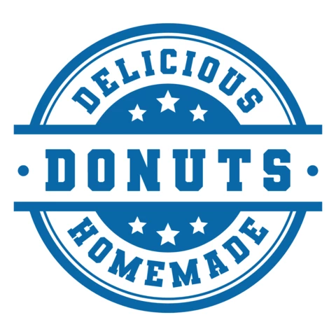 Modèle de logo pour de délicieux beignets faits maison