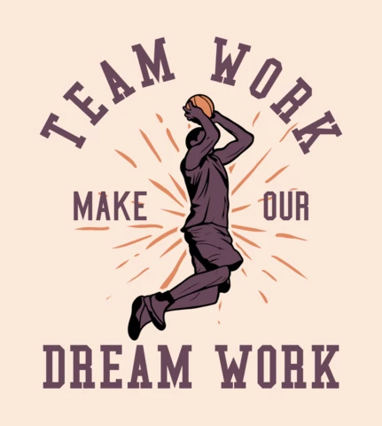Mlaying Playing Basketball Vintage T-shirt Design Template