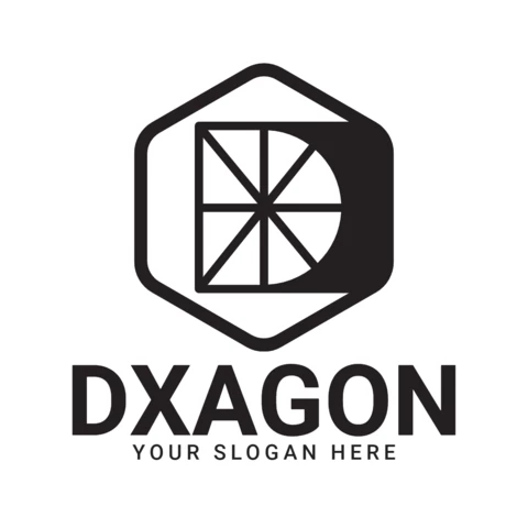 D Letter Hexagon Logo Design Template