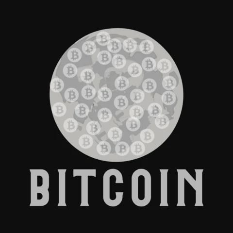 Bitcoin Cryptocurrency T-Shirt Design Template
