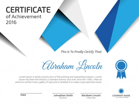 Modern Abstract Corporate Award Certificate Post Design Template