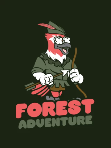 Forest Adventure Robinhood Parody T-shirt Design Template