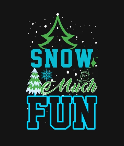 Modello di maglietta invernale Snow much fun