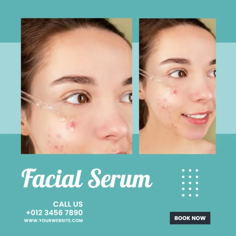 Skin Care Service Advertising Social Media Post Design Template