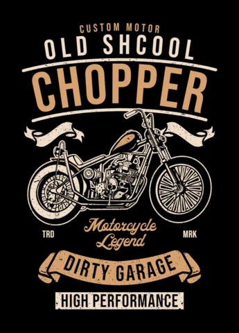 Old School Chopper T-shirt Design Template