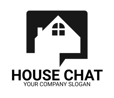 Modèle de logo pour le chat à domicile