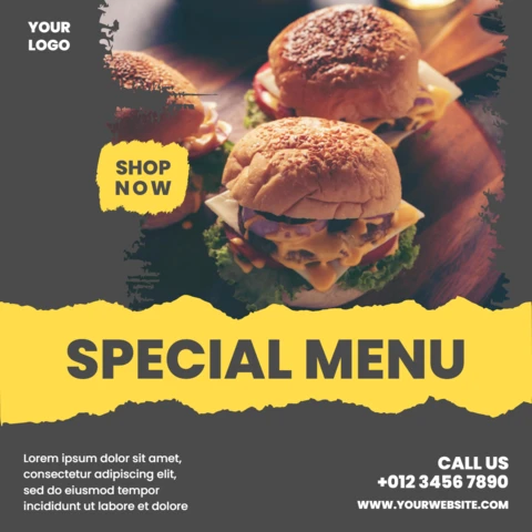 Modern Textured Advertising Social Media Post Design Template