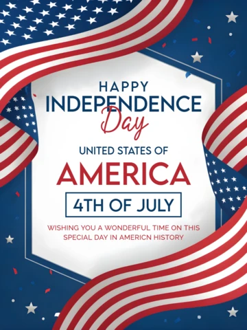 Plantilla de celebración del día de la independencia con diseño de bandera americana