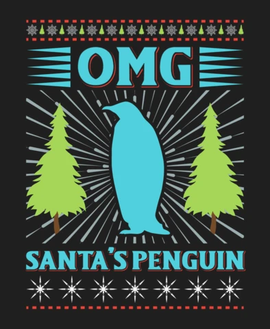 Festive Penguin Design Template: Retro Holiday Style