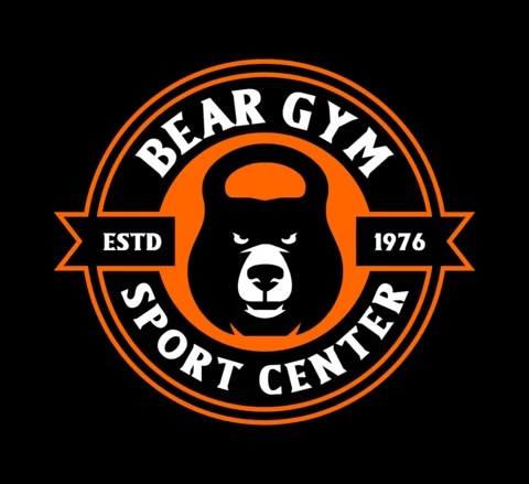 Bear Gym Fitness Logo Design Template