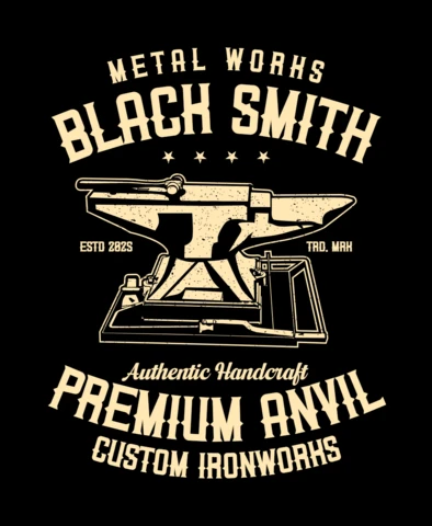 Blacksmith Custom Ironwork T-shirt Design Template