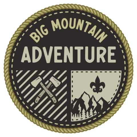 Modèle de badge pour l'aventure en montagne