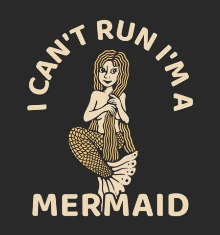 Modelo de design de camiseta vintage de sereia tocando seu cabelo