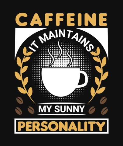 Koffein hält Kaffee-T-Shirt-Designvorlage aufrecht