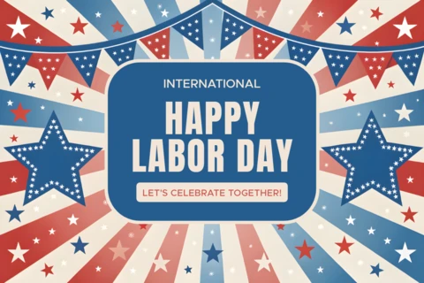 Festive Labor Day Celebration Template - Vintage Americana Design