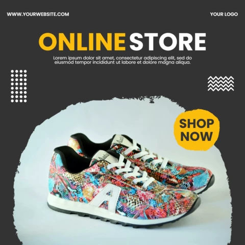 Sneakers Sale Banner Social Media Post Design Template