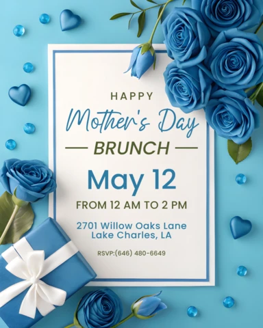 Elegant Floral Mother's Day Brunch Invitation Template Design