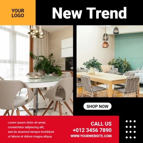 Orange schwarz und rot ad instagram post design Vorlage