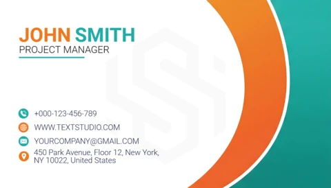 Professional Modern Business Card Template Orange & Teal Curved Design with Clean Layout
