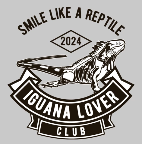 Plantilla de diseño de camiseta del club amante de la iguana