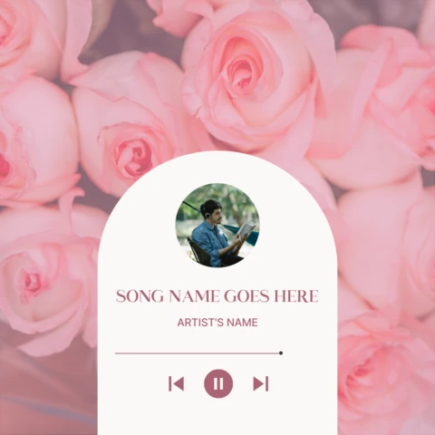 Music Player with Roses Instagram Post Design Template