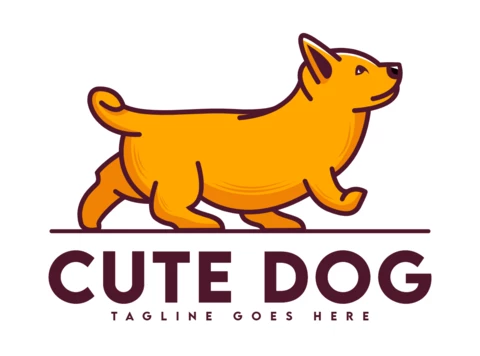Cute Dog Logo Design Template