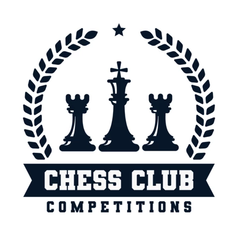 Plantilla de diseño de logotipo de competición de club de ajedrez