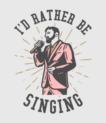 Man Singing Vintage T-shirt Design Template