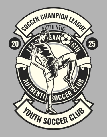 Soccer Champion League Vintage T-shirt Design Template