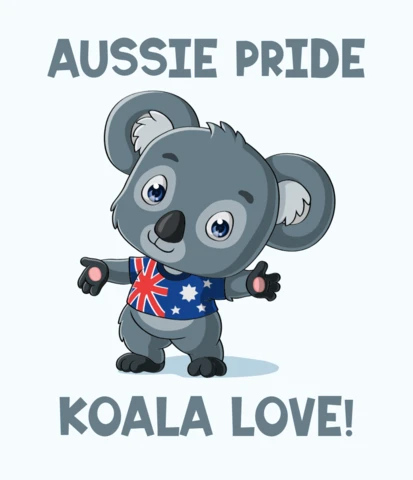 Aussie Stolz Koala Liebe Cartoon Design Vorlage