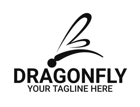 Drachenfliege logo entwurfsvorlage