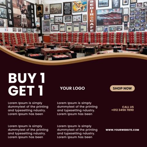 Compre 1 e leve 1 modelo de design de postagem do Instagram para promoção de café