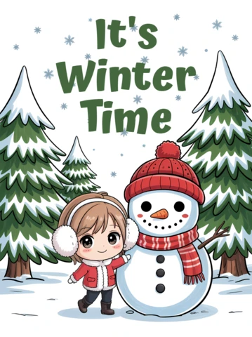 Plantilla de diseño de invierno con un lindo muñeco de nieve y personaje para tarjetas de felicitación navideñas.