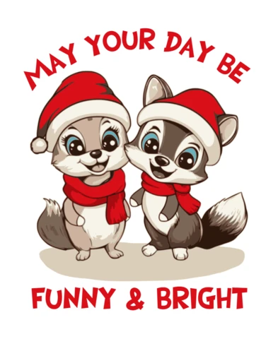 Funny and Bright Holiday Design Template Featuring Cute Animals for T-Shirt
