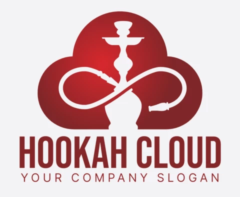 Hookah Cloud Colorful Logo Design Template
