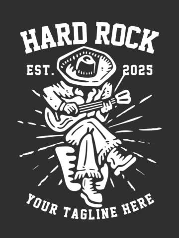 Modelo de design de camiseta vintage de homem tocando guitarra