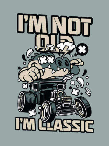 I'm Not Old I Am Classic With Retro Car And Crocodile T-shirt Design Template