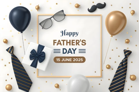 Father's Day Wishes and Gift with White Design for Celebration Template